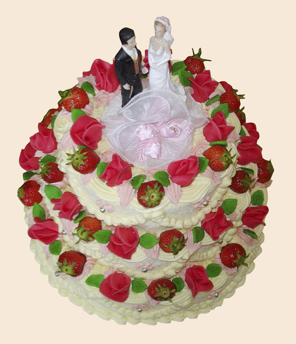 Svatební dort s ovocem bez figurky