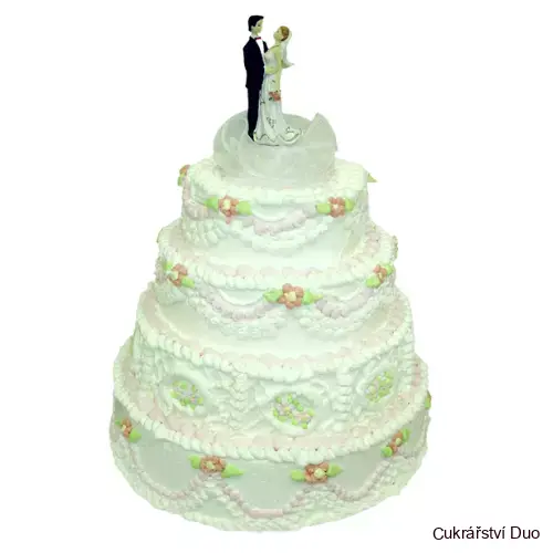 Svatební dort šlehačkový bez figurky
