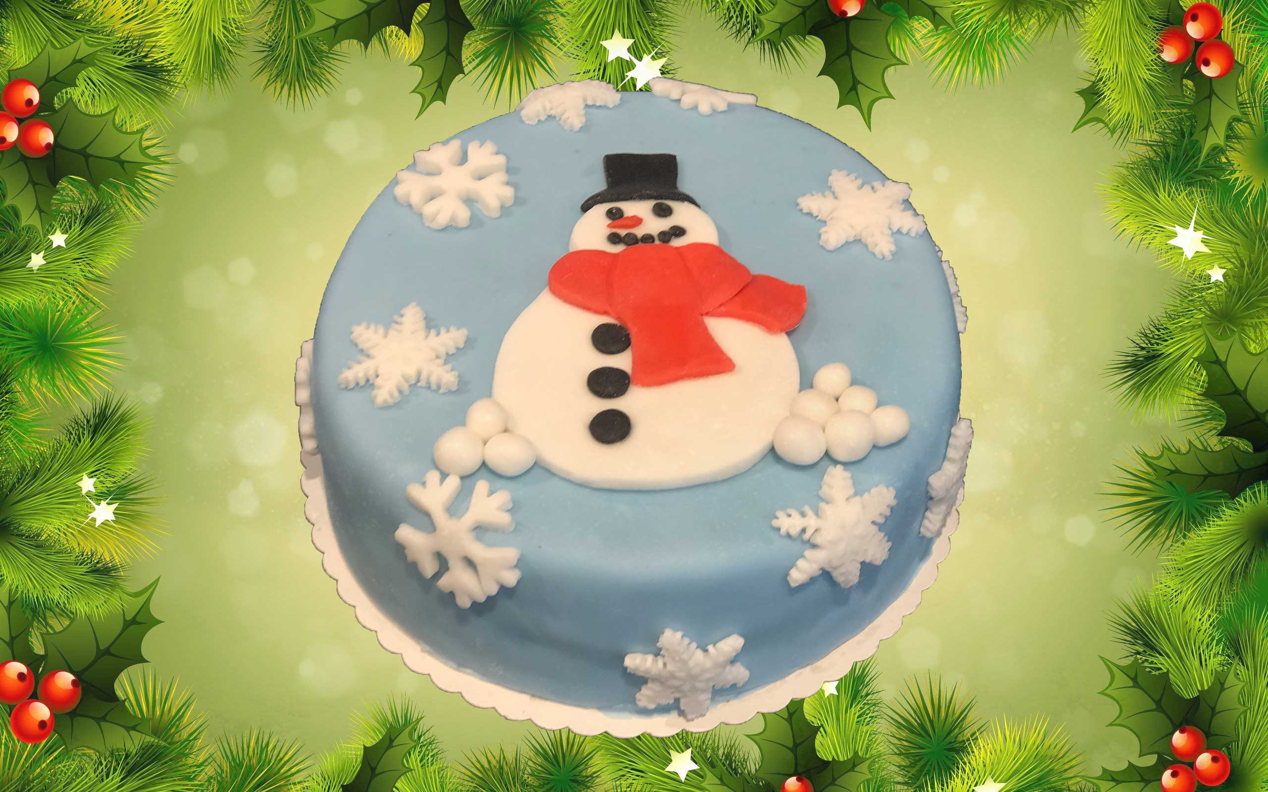 Vánoční dort sněhulák
