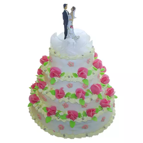 Svatební 4 patrový dort bez figurky
